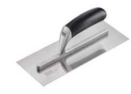 Pleisterspaan 280 x 120 mm normaal staal, kunststof zwarte greep Ragni