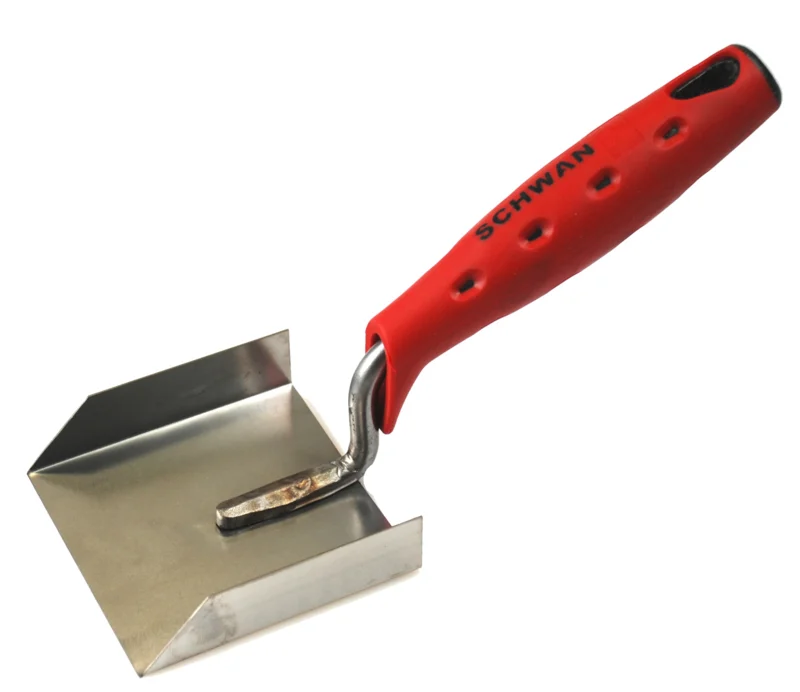 Hoektroffel dubbelopstaand softgreep RVS Schwan