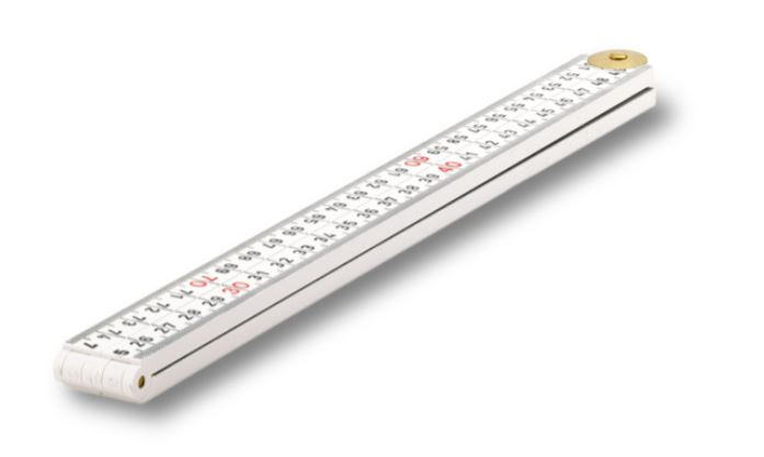 Timmermansduimstok Sola 1 mtr. kunststof, wit