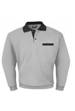 Polo sweater wit/grijs