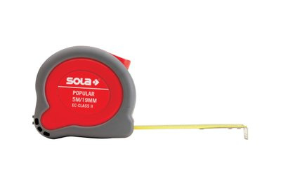 Rolbandmaat Popular 5 mtr / 19 mm Sola